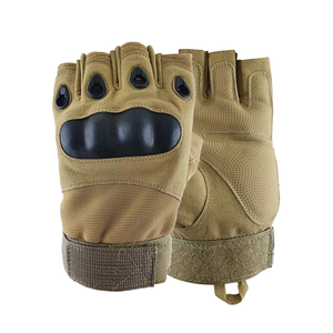 Gants tactiques demi-doigts en cuir véritable unisexes de haute qualité, antidérapants, légers et respirants pour le tir en plein air - Product Image 1