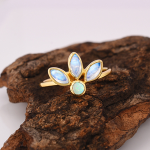 925เงินสเตอร์ลิง unisex เครื่องประดับงานปาร์ตี้ครบรอบแต่งงาน-สไตล์คลาสสิกมูนสโตนและแหวนโอปอลสำหรับเป็นของขวัญ - Product Image 5