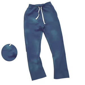 Conjunto de pantalones de chándal de entrenamiento de gran tamaño de lana lavado con ácido de alta calidad para hombres logotipo personalizado diseño frontal transpirable y plano - Product Image 2