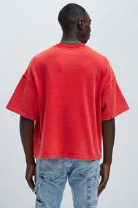 Vêtements pour hommes T-shirt 100% coton lavé à l'acide 250 GSM avec logo personnalisé de haute qualité T-shirt vintage à épaules tombantes pour hommes lourds - Product Image 3