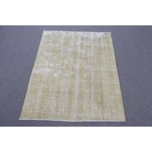 พรมตุรกีวินเทจขนาด 3.2x4.1 ฟุต พรมขนาดเล็ก พรมขนสัตว์สีเบจขาวไล่เฉด - Product Image 1
