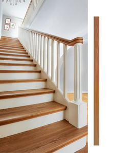 Balustrade personnalisée peuplier blanc apprêté 5060P 34 "pièces d'escalier balustrades conception de main courante rampe d'escalier en bois - Product Image 6