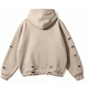 <b>Men</b> distressed <b>hoodie</b> ripped oversized pullover <b>pink</b> fleece cotton hooded distressed <b>hoodie</b> plain Distress <b>Hoodie</b> custom logo - Product Image 6