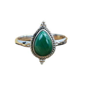 Boho Style 925 Sterling Silver malachite Gemstone Ring Bijoux Bague en argent faite à la main Bijoux pour femmes Cadeau de mariage pour elle - Product Image 1