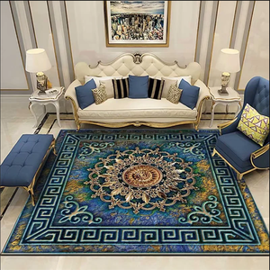 Tapis mural classique tufté en velours cristal, motif médaillon, design personnalisé, avec envers antidérapant à picots, idéal pour les locations - Product Image 4