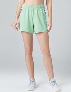 Shorts de sport respirants pour femmes avec taille élastique et poches zippées, ensemble décontracté pour une utilisation active et athlétique - Product Image 2