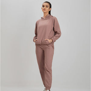 Conjunto Deportivo Informal de Invierno para Mujer, con Capucha, Estampado Único, Transpirable, de Secado Rápido, Talla Grande, 100% Algodón - Product Image 4