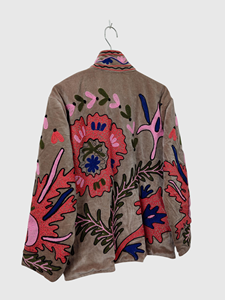 เสื้อแจ็คเก็ตปักลายกระบองเพชร คอจีน ทรงบ็อกซี่ ไซส์พลัส สำหรับฤดูใบไม้ผลิ ผ้าฝ้าย สำหรับผู้หญิงไซส์พลัส - Product Image 5