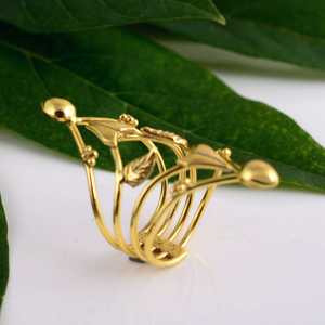 2026 Latest Boho Leaf Armor <b>Ring</b> Tribal Brass <b>Rings</b> for Women 18k Gold Plated Floral Swirl <b>Statement</b> <b>Ring</b> for Wholesale/OEM/ODM - Product Image 4