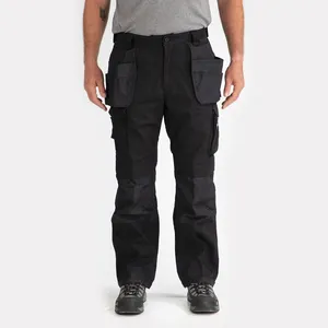 Trabalhando macacão geral masculino calça de segurança, roupa de trabalho em lona cinza e preto