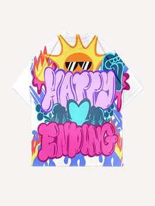 T-shirts graphiques DTG coupe boxy pour hommes – T-shirt oversize en coton épais et court imprimé pour adulte - Product Image 5