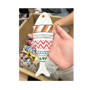 Decoración de pared de peces de madera de colores, adornos de arte de pared para el hogar, decoración colgante de peces de madera, tema de playa, decoración de madera para el hogar - Product Image 5