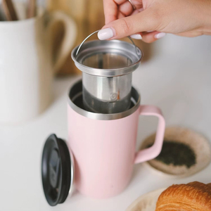 Mug isotherme en acier inoxydable de 400 ml avec infuseur à thé et poignée, vente en gros - Product Image 1