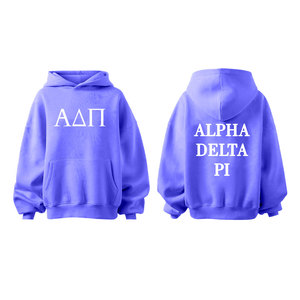 Sweat à capuche tricoté Alpha Delta Pi de la sororité grecque de grande taille avec broderie personnalisée pour l'hiver pour femmes - Product Image 3