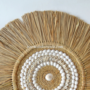 Adorno de Pared Artesanal de Hierba Natural con Motivos de Conchas, Decoración Única para Cumpleaños, Decoración para el Hogar - Product Image 2