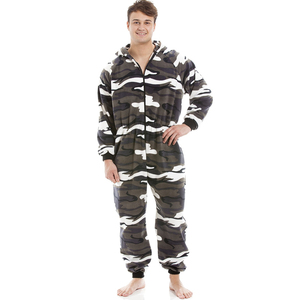 Customizable <b>Men's</b> Sherpa Fleece Jumpsuit Winter Thermal <b>Onesie</b> Loungewear Sleepwear Custom Logo Custom Brand Name High Quality - Product Image 6