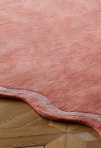 Modern Scallop Design Watermelon <b>Pink</b> <b>Wool</b> Rug Hand-Tufted Cut Pile Anti-Slip Eco-Friendly Pet-Friendly for Home Living Room - Product Image 3