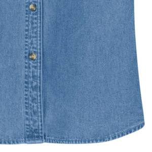 Nuevo estilo azul claro Slim Fit ecológico transpirable manga corta Camisa de mezclilla mujeres High Street Formal Casual OEM - Product Image 3