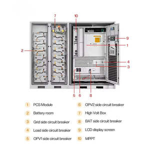 Sistema de Almacenamiento de Energía Híbrido OEM de 50-100KW para Tiendas, Batería Solar Industrial y Comercial de 200KWH, 150KW-500KW, Refrigeración Líquida Lifepo4 - Product Image 2