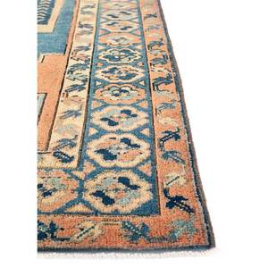 Tapis en laine noués à la main Nuray, motifs abstraits rectangulaires rouge-orange, pour la maison - pour le salon, la chambre à coucher, taille 9x12 - Pae-953 - Product Image 4