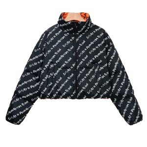 Veste matelassée streetwear d'hiver de haute qualité en gros, imprimée sur toute la surface, col montant, fermeture éclair, manches longues - Product Image 1