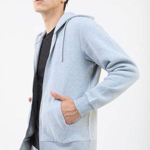 Sudadera con capucha térmica de algodón 100% personalizada para hombre, ropa de invierno con cremallera, nueva calle XS informal, forro polar interior sólido con capucha, venta al por mayor, ODM - Product Image 2