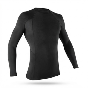Good Price <b>Mens</b> Short Sleeve Compression <b>Swim</b> Shirt Plain Color Rash Guard <b>Men's</b> Full Sleeve <b>top</b> quality - Product Image 1