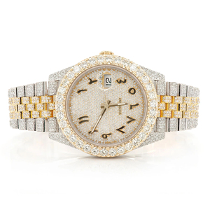 Reloj de Cuarzo Personalizado para Hombre, con Esfera de Cristal y Moissanita, Diseño Iced Out, Completamente Pavimentado, en Acero Inoxidable - Product Image 1