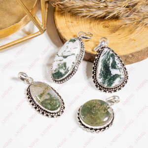 Pendentif Cabochon en Agate Mousse Tendance en Gros – Cristaux de Guérison Premium pour la Méditation, Bijoux et Tenues de Soirée à Prix de Gros - Product Image 2
