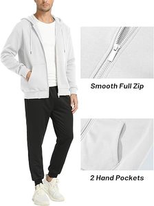 Moda algodón polar Zip Up Hoodie Unisex Streetwear Casual invierno cálido Chaqueta estilo polar Streetwear Casual chaqueta - Product Image 3