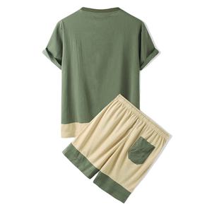 Ensembles de Loungewear d'Été 2 Pièces pour Hommes, Séchage Rapide, Respirant, Manches Courtes, Couleurs Contrastées, Motif Uni, Écoresponsable, Collection 2026 - Product Image 3