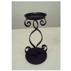 Mini Size <b>Black</b> Powder Coated Iron Candle <b>Holder</b> Stand Decorative Design For Home Living Room Party Christmas Decoration Use - Product Image 1