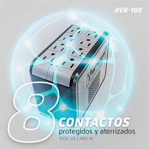 Vorago AVR-100 Monofase 1000VA/480W Protezione da Sovratensione 8 Prese Regolatore di Tensione 120V 220V per Uso SBW - Product Image 5