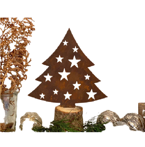 Escultura de Metal para Árbol de Navidad, Base de Madera, Diseño de Arte del Hogar, Escultura de Escritorio de Oficina para Decoración del Hogar, Sala de Estar - Product Image 3