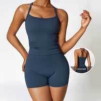 Ensemble de yoga pour femmes avec logo personnalisé, 2 pièces, soutien-gorge de sport élastique, pantalon de yoga de fitness, leggings extensibles à séchage rapide