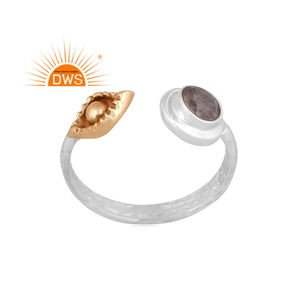 Best Customisez Sterling Silver Natural Labradorite Gemstone <b>Adjustable</b> <b>Ring</b> Custom Jewelry Manufacturer - Product Image 5
