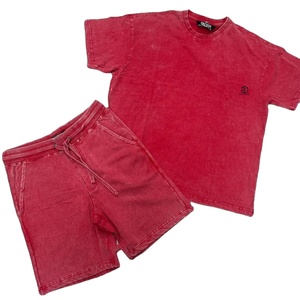 Men's 100% Cotton Oversized T shirt Pocket <b>Short</b> Set 2 Pieces Fashionable Sweat <b>Short</b> with Custom Logo Winter Printed Techniques - Product Image 5
