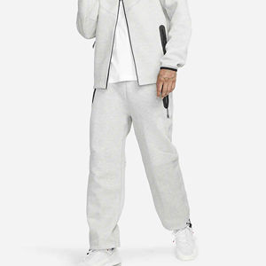 2025 última alta calidad logotipo personalizado algodón poliéster Unisex ancho Jogger pantalones de chándal poliéster pierna recta pantalones de chándal hombres - Product Image 3