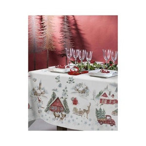 Jingle Bells Brodé 4ft 8ft 6ft Nappe Rectangulaire Vente en Gros Personnalisé Fantaisie Numérique Rouge Couleur Table Couverture Décorations - Product Image 6