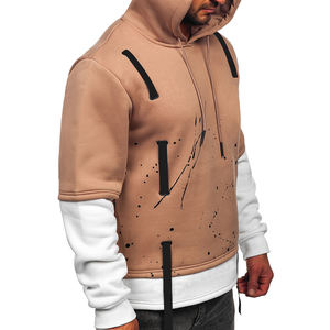 เสื้อฮู้ดดี้แขนยาวผู้ชายแบบสวมหัว ตัวอย่างฟรีจากโรงงานผู้ผลิต (OEM) ผ้าคอตตอน 50% โพลีเอสเตอร์ 50% ไซส์ใหญ่พิเศษสำหรับฤดูหนาว ลายพิมพ์ สีดำ - Product Image 3