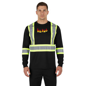 Ropa de Trabajo Nueva de Alta Visibilidad ANSI Clase 2, 100% Poliéster, Color Sólido, Cinta Reflectante, Manga Larga, LED Intermitente, Impermeable, de Seguridad - Product Image 4