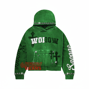 Sweat-shirt à capuche zippé intégral avec design personnalisé en strass, taille plus, lettre courte personnalisable, service OEM, streetwear tendance - Product Image 6