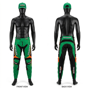 Pantalones de motocross para mujer, tela elástica de poliéster, diseño de panel verde camuflado, rodilla reforzada, logotipo personalizado por sublimación, pantalones de motocicleta - Product Image 1