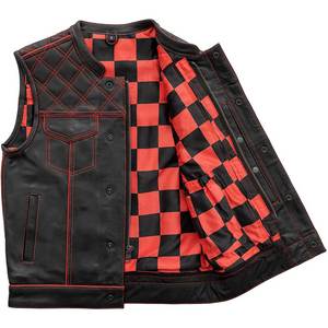 Chaleco de cuero genuino para motociclista, chaleco de cuero de calidad para hombre, chaleco para motocicleta, chalecos de motociclista Vintage para Club - Product Image 1