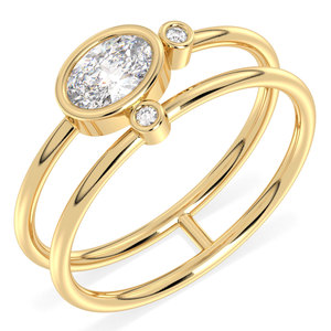 Anillo de Compromiso REYES Personalizado con Moissanita de Corte Ovalado de 0.38 Quilates en Oro de 14K para Mujer, Regalo de Aniversario de Bodas, Joyería Fina - Product Image 2