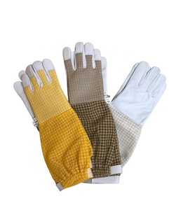 Guantes de Apicultura Europeos Pomelo Pakistan Bees, de Lona y Piel de Oveja, Blancos, con 1 Año de Garantía, de Manga Larga, Herramientas de Apicultura - Product Image 1