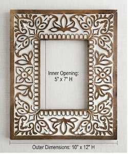 Resin Work Wood Photo <b>Frame</b> Rectangle Rustic Handmade Tabletop Vertical Display - Product Image 1