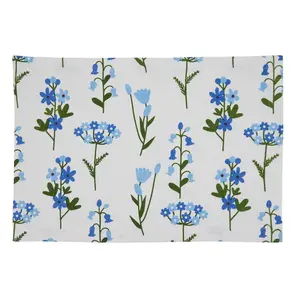 Desain kustom tatakan meja makan berlapis 100% katun Floral motif bunga tablemat indah dekoratif dapur tetap