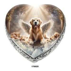 Vente chaude Premium Qualité Angle Chien En Aluminium Coeur Souvenir Urne De Crémation Pour Animaux Cendres Avec Sac De Velours Gratuit - Product Image 4