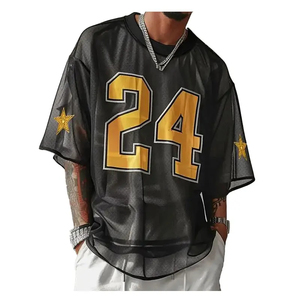 2025 Logo d'entreprise fabriqué en usine imprimé tailles de variété uniformes d'entreprise maille maillots de sport Boxy t-shirt - Product Image 1